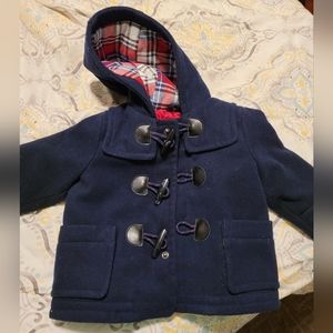 Gap lined pea coat navy blue with red lining